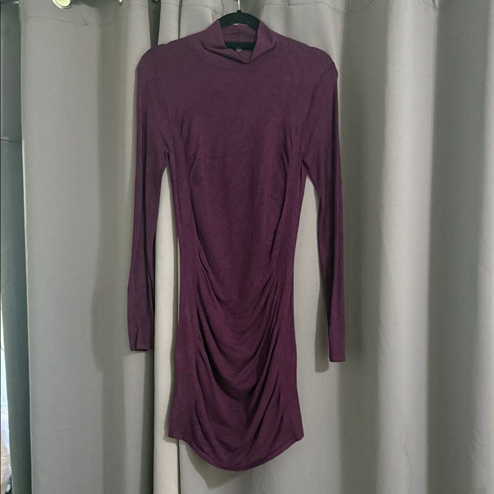 Express Deep Purple Long Sleeve Dress